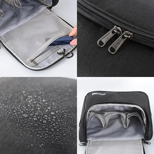 Promotional Zipper Women Mens Toiletry Bag Personalized Travel Cosmetic Organizer